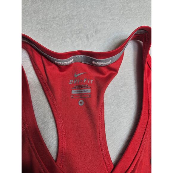 Nike running tank top t-shirt size Medium active yoga Dri-Fit stretch red/pink - Picture 4 of 9